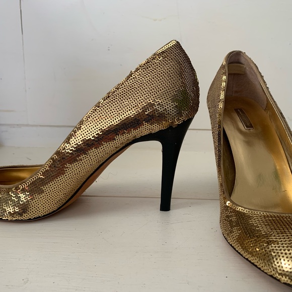 👠Report Signature Gold Sequins heel - Picture 4 of 7